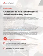 Checklist questions to ask your potential salesforce backup vendor