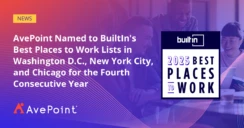 AvePoint Built In Best Places to Work Lists DC Chicago News Graphics 1200x628