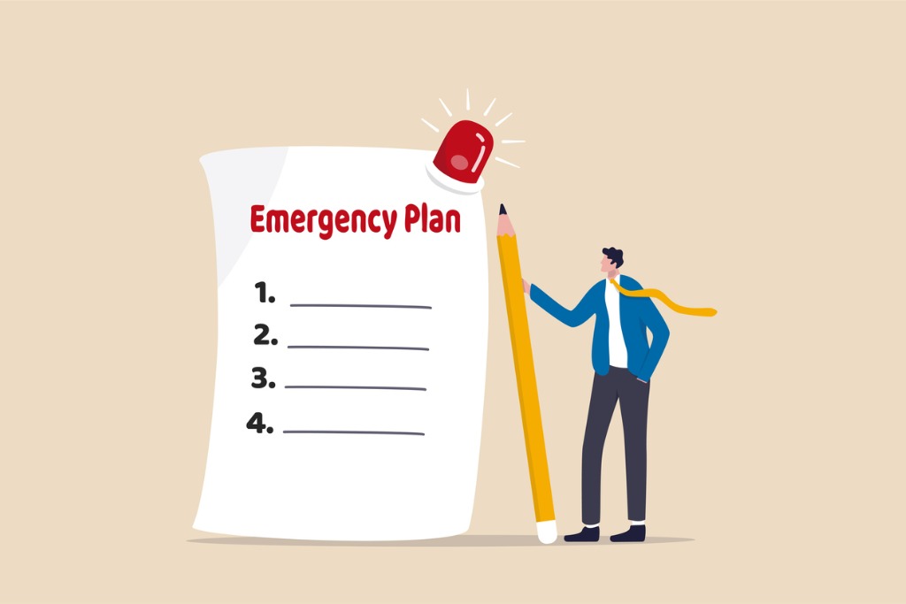 business emergency plan checklist to do when disaster happen to and vector id1300772467