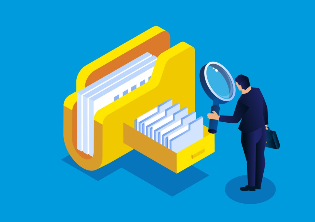 online cloud file query and management isometric businessman holding vector id1294081206